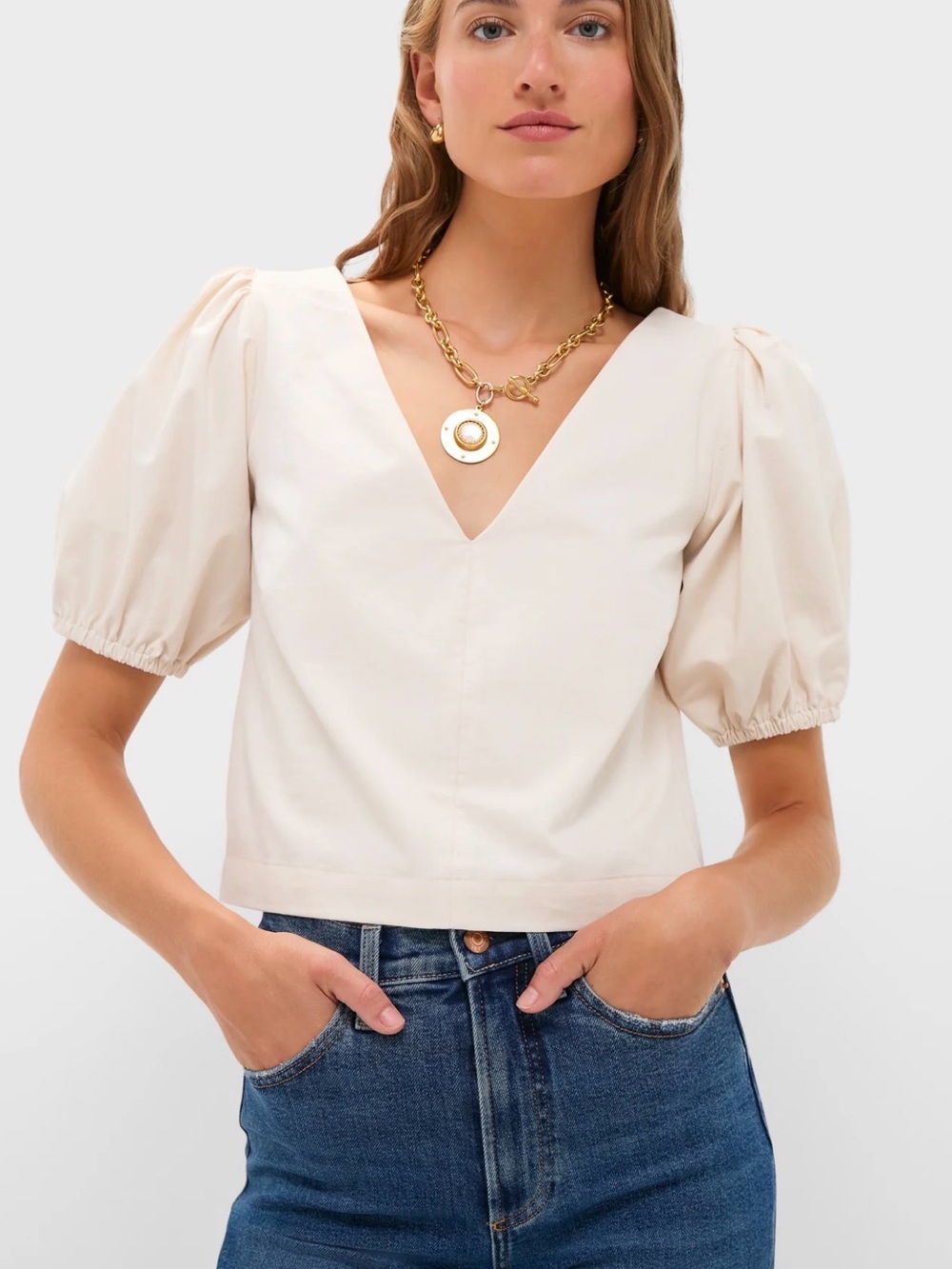 NWT Emerson Fry (S) Swan V Top White *SOLD OUT